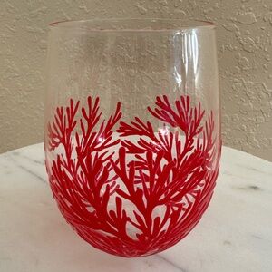 Company coral reef stemless wine glasses red